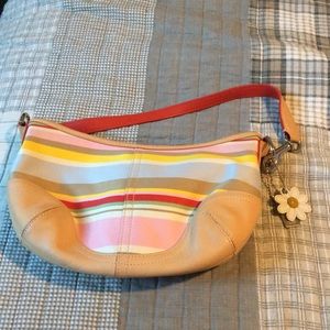 Coach striped small shoulder bag